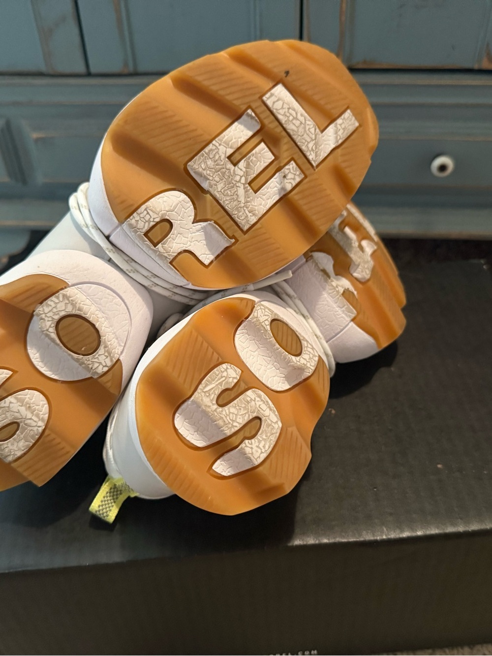 New Sorel White Kinetic Impact Sneakers Yellow 
 7.5 $228 Anthropologie shoes - Picture 10 of 15